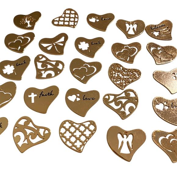 75-Piece Rose Gold Metal Heart 22mm Floating Locket Jewelry Making Supplies - Picture 4 of 6